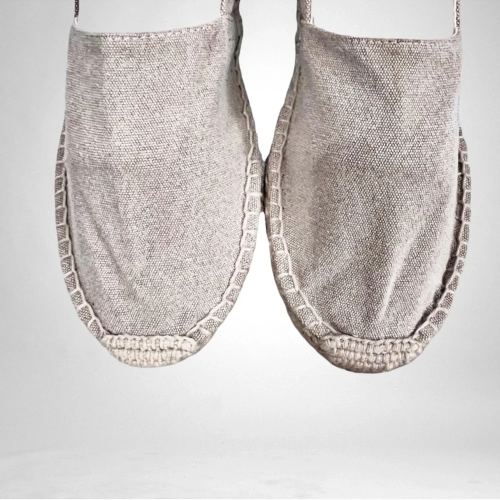 J.Crew Flat Canvas & Jute Espadrille Light Beige SZ 10
